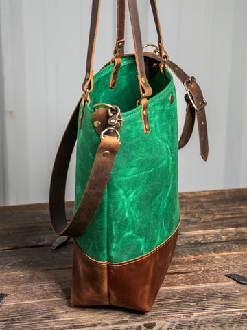 NEW RELEASE | The Essential Waxed Canvas and Leather tote | Closure and Strap Options