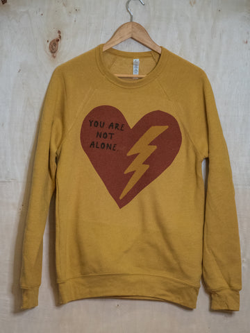 Handprinted Sweatshirt | You are not alone | Unisex Tri-Blend |  Mustard