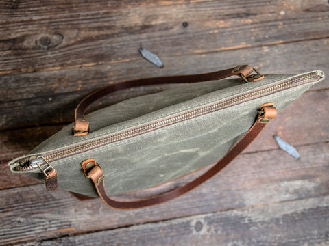 NEW RELEASE | The Essential Waxed Canvas and Leather tote | Closure and Strap Options