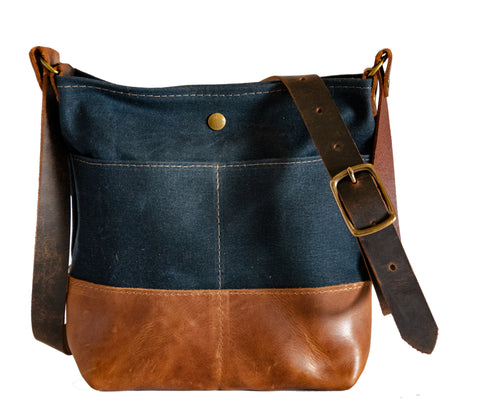 The MINI ML tote! | Waxed Canvas and leather tote bag | Multiple colors