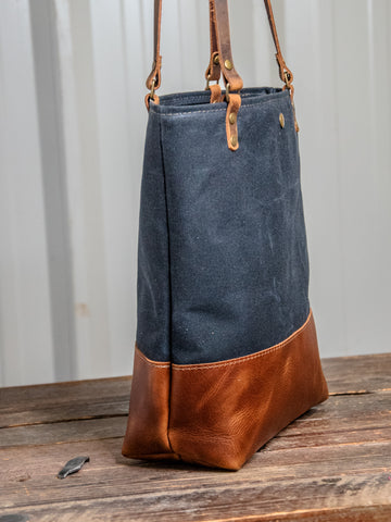 NEW RELEASE | The Essential Waxed Canvas and Leather tote | Closure and Strap Options