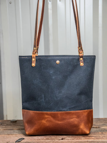 NEW RELEASE | The Essential Waxed Canvas and Leather tote | Closure and Strap Options