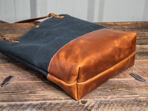 NEW RELEASE | The Essential Waxed Canvas and Leather tote | Closure and Strap Options