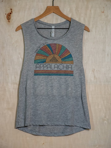 Made In Usa | Printed Muscle Tank | Heather Grey | Shackin' Up in Appalachia