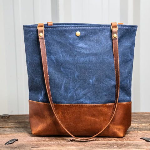 NEW RELEASE | The Essential Waxed Canvas and Leather tote | Closure and Strap Options