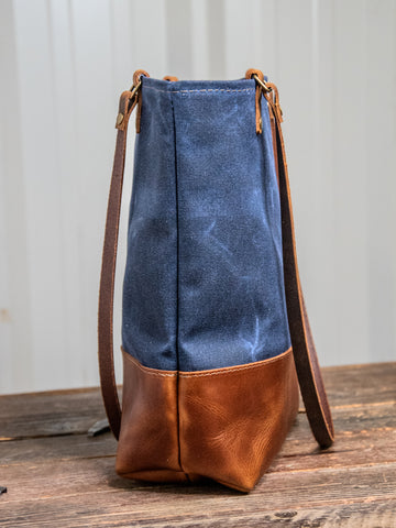 NEW RELEASE | The Essential Waxed Canvas and Leather tote | Closure and Strap Options