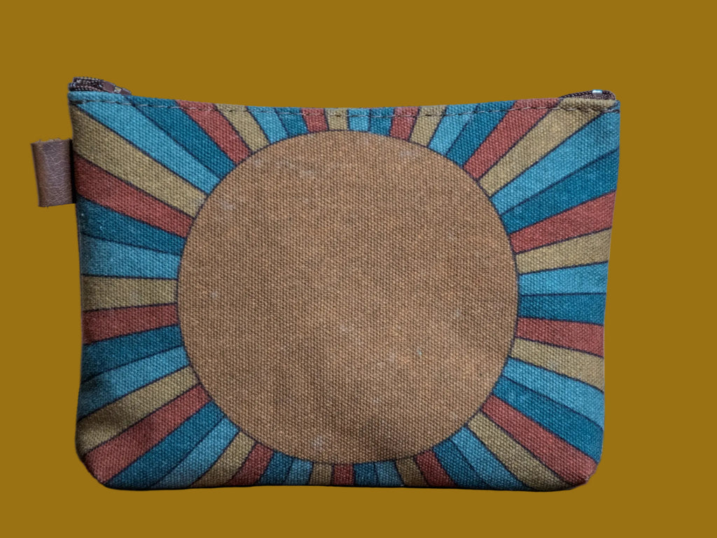Rainbow Sunshine | Hand printed MEDIUM Canvas Pouch