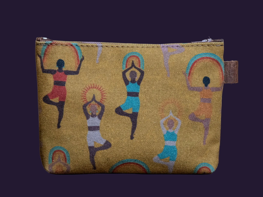 On the Mat | Hand printed MEDIUM Canvas Pouch