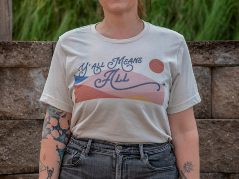 Made in USA | T-shirt | Unisex | Y'all Means All | Heather Dust