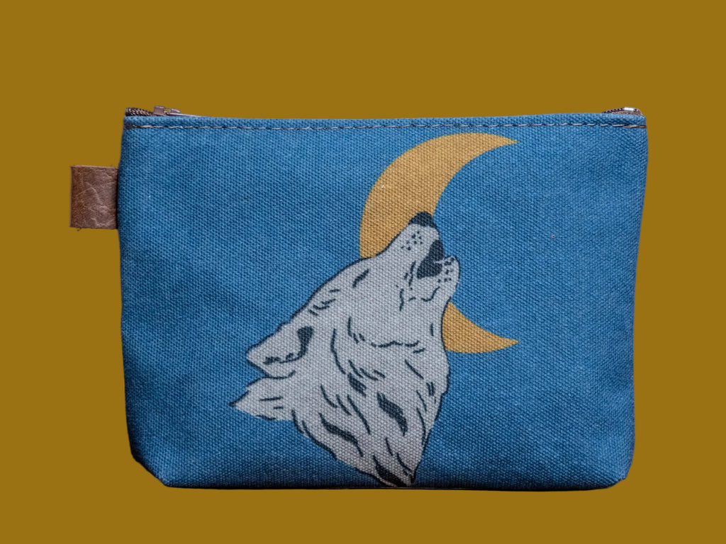 Howlin' | Hand printed MEDIUM Canvas Pouch