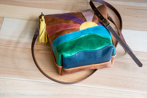 LIMITED RUN | Mountain Ocean applique | small tote | Only 5 left!| Chestnut