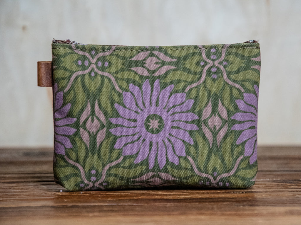 The 70's Floral | Hand printed MEDIUM Canvas Pouch