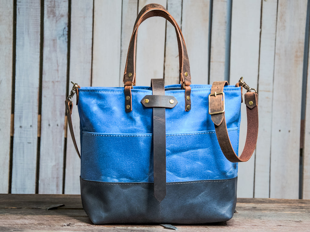 LIMITED RUN | The ML IN BLUE tote! | Leather and waxed canvas | Made to Order