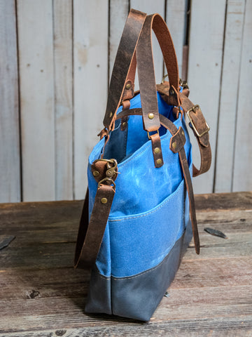 LIMITED RUN | The ML IN BLUE tote! | Leather and waxed canvas | Made to Order