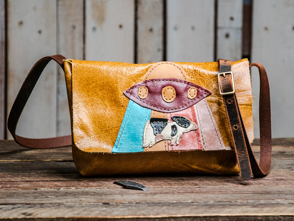Ready to Ship | One of a Kind | Handmade Leather Crossbody Bag Small | Mini Satchel | The Belen Space Satchel! | o17
