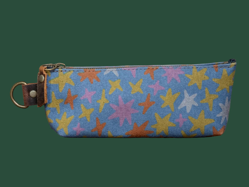 Starry | Hand Printed Canvas Pencil Pouch