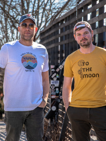 Handprinted T-shirt | Camp Blue | Asheville | Unisex Eco-Friendly Tee