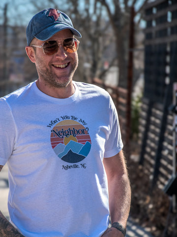 Handprinted T-shirt | Camp Blue | Asheville | Unisex Eco-Friendly Tee