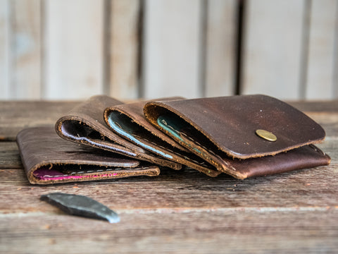 Leather Card Wallet | Two-tone Wallet | Card Holder | Ready to Ship | Mahogany Base