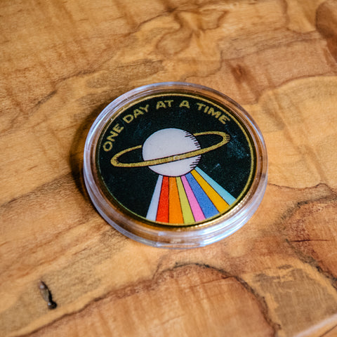 Challenge Coin | Recovery Coin | Glum Lot Press |  One Day at a Time Lotus