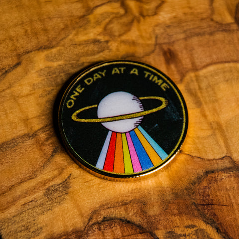 Challenge Coin | Recovery Coin | Glum Lot Press |  One Day at a Time Lotus