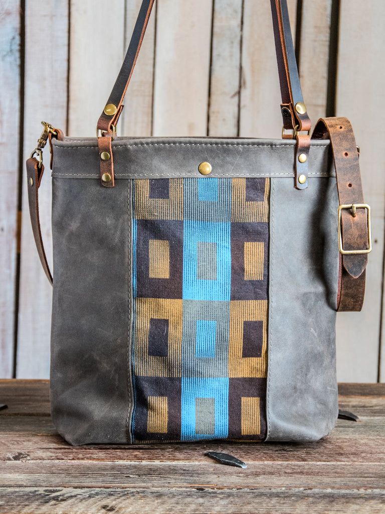 Ready to ship | Handmade Leather Tote Bag | Large North South |  Retro Della | Q2