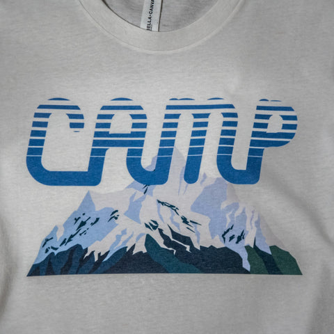 Handprinted T-shirt | CAMP | Eco-Friendly Tee Unisex | Camp Blue