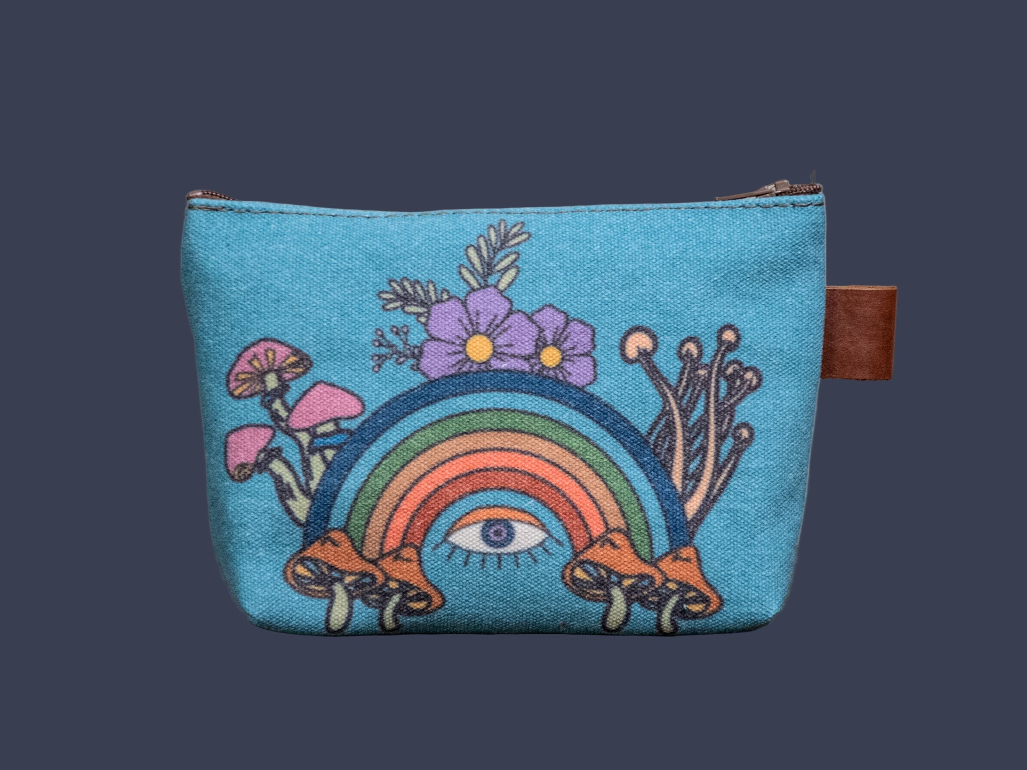 Rainbow Eye | Hand printed MEDIUM Canvas Pouch