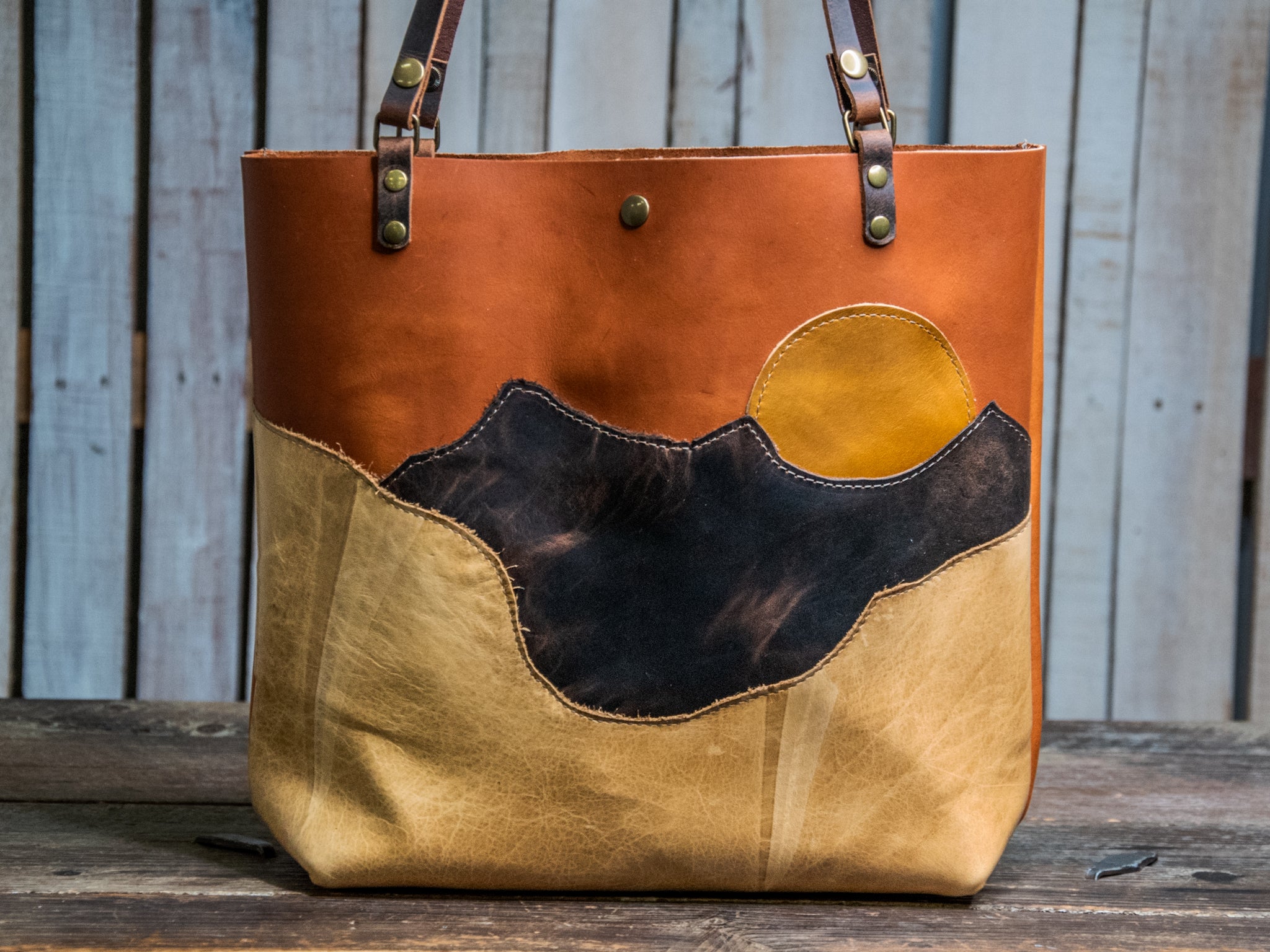 Ready to Ship | Handmade Leather Tote Bag | Sedona Landscape Medium Classic | M29