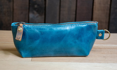 CLOSEOUT SALE | Handmade Leather Pencil Pouch | Zipper | Ready to Ship | Multiple colors