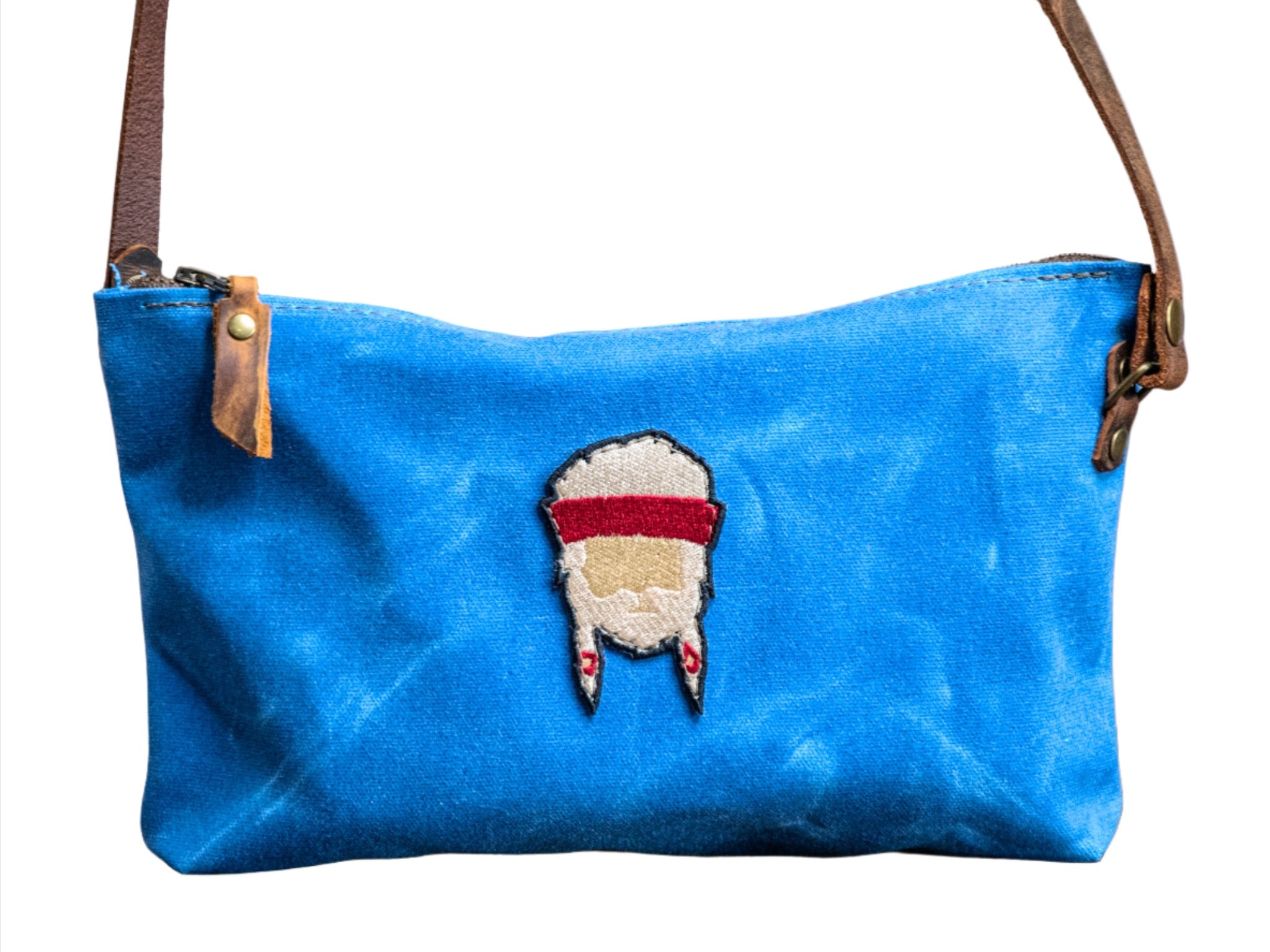 Applique Small zipper bag | Handmade Waxed Canvas crossbody Purse | WILLIE | Icon Collection