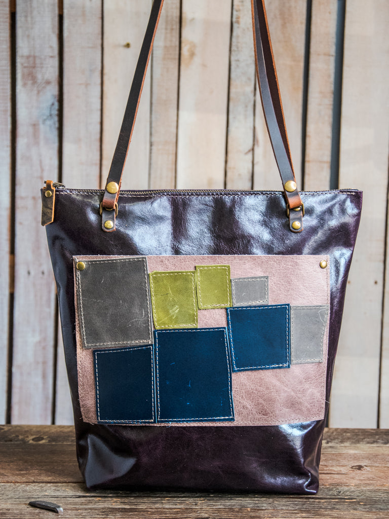 Ready to Ship | Handmade Leather Tote Bag | The Sonny Patchwork Bag! | M42