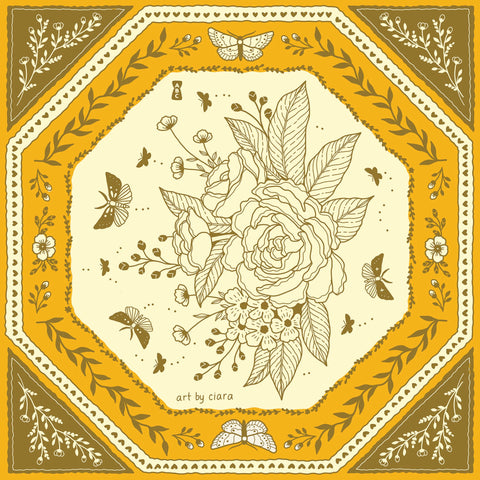 Bandana | Art By Ciara | Floral Moth