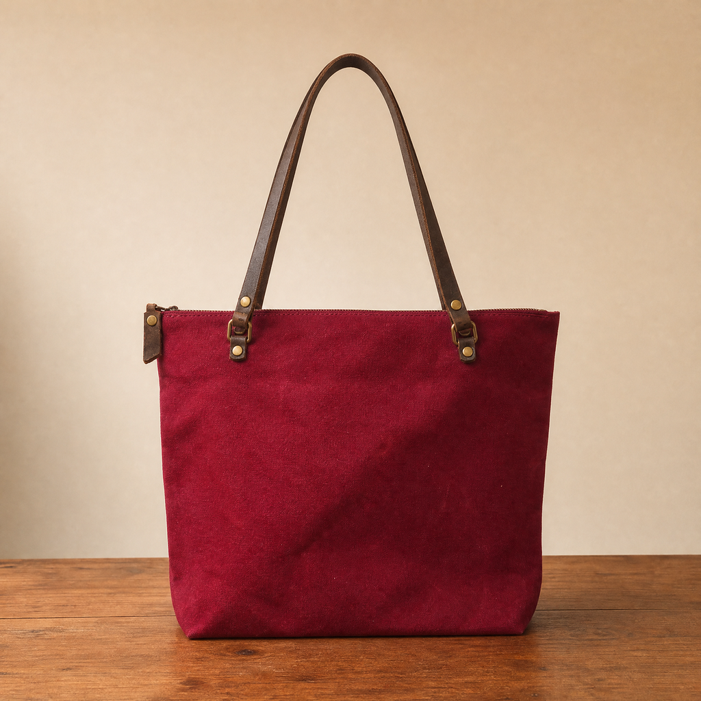 Last Chance Bag Sale | The Simple Waxed Tote Red 13