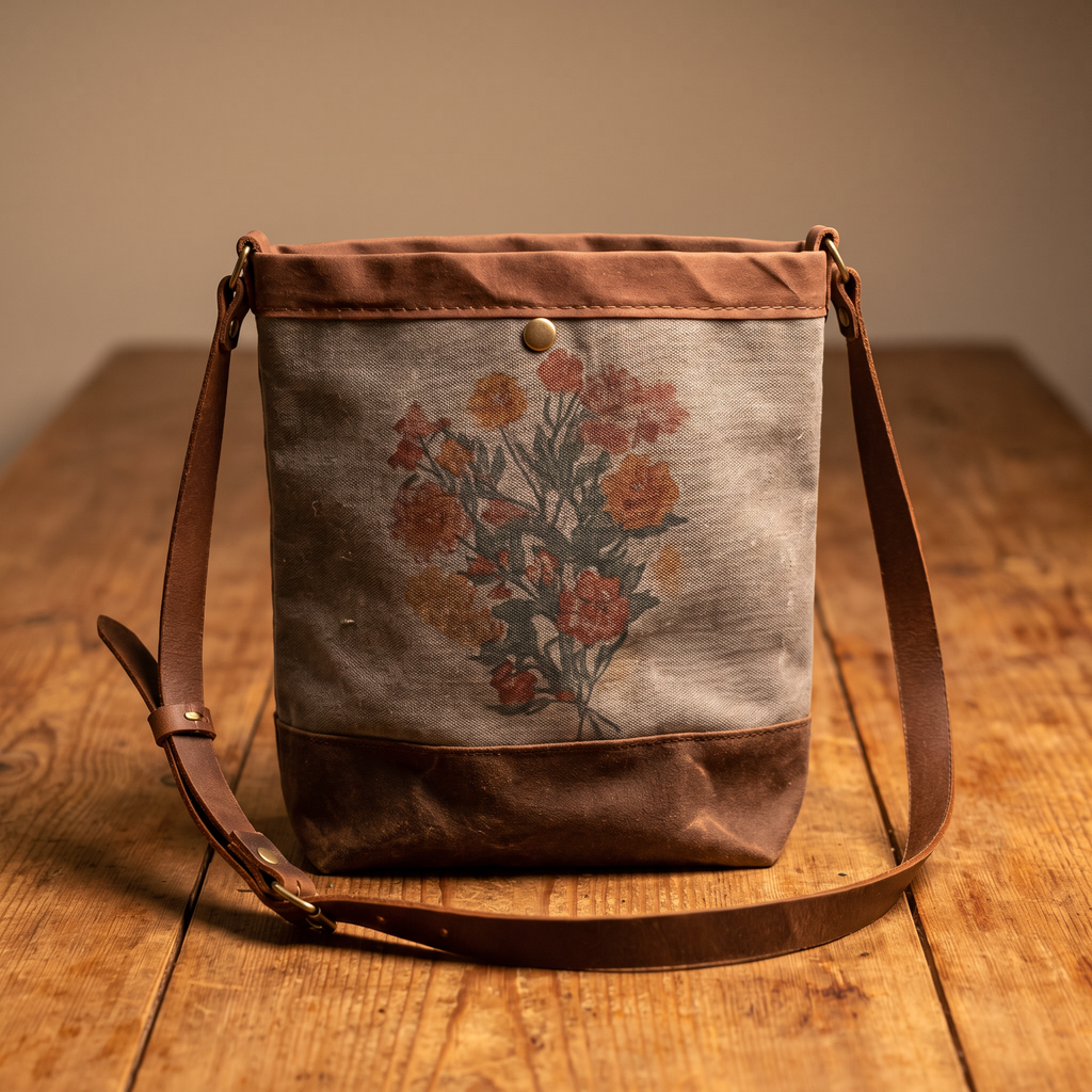 Last Chance Bag Sale | The Small Printed North South with Waxed Canvas 17