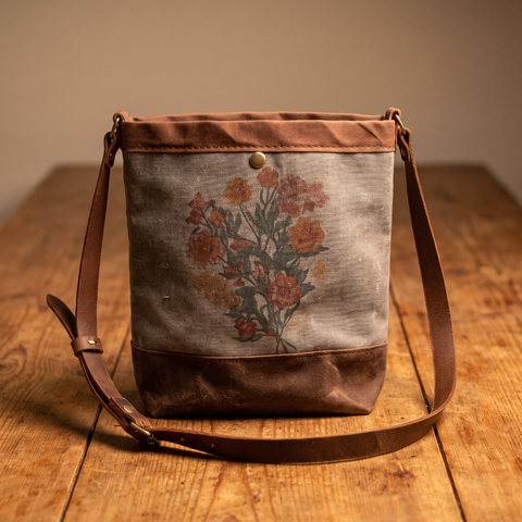 Last Chance Bag Sale | The Small Printed North South with Waxed Canvas 17