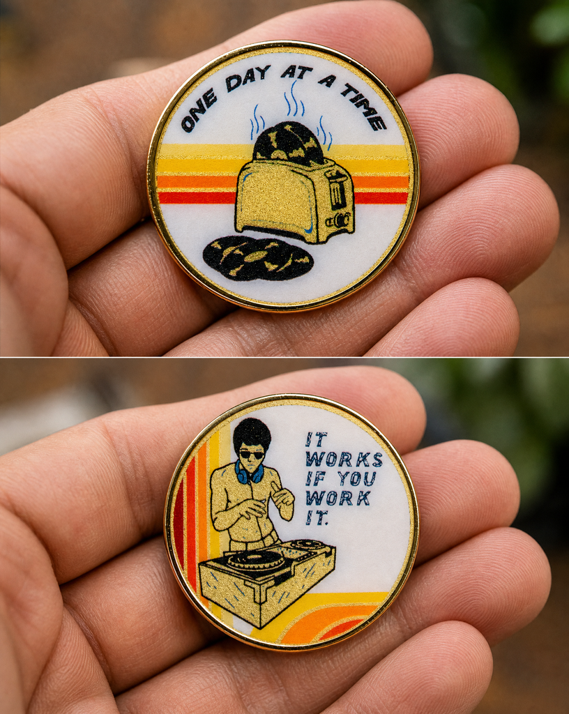 Challenge Coin | Recovery Coin | Glum Lot Press | It works if you work it
