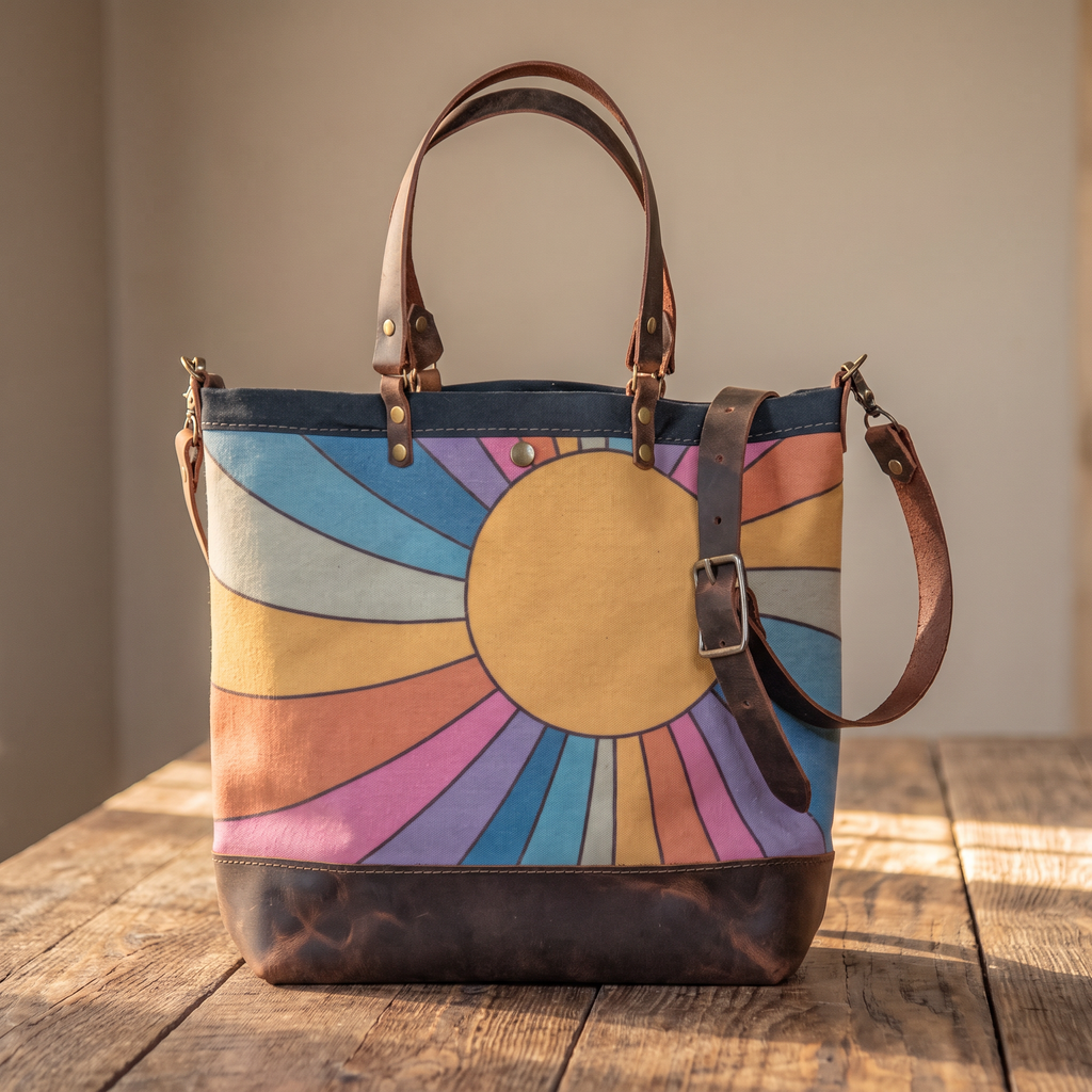 Last Chance Bag Sale | The Rainbow Rays Medium Tote UNLINED