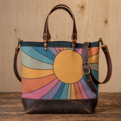Last Chance Bag Sale | The Rainbow Rays Medium Tote 29 Lined
