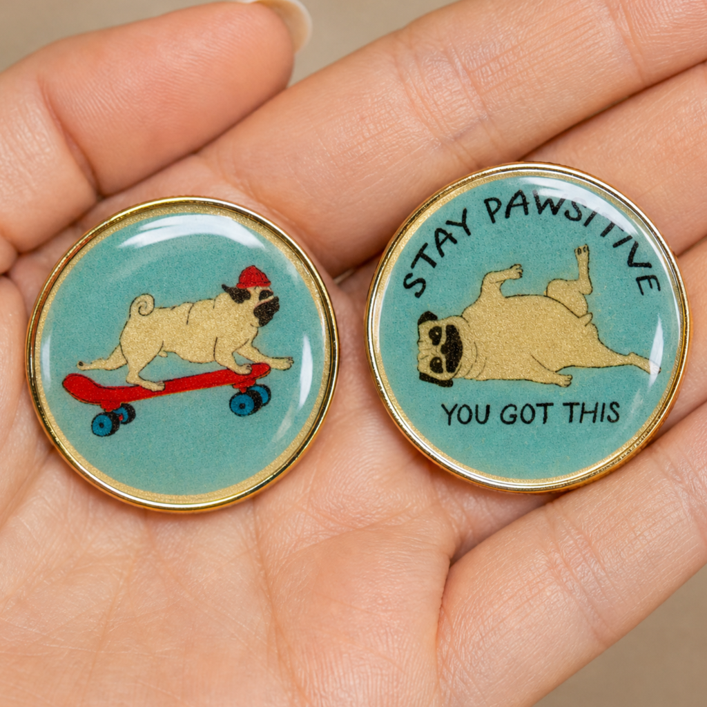 Challenge Coin | Affirmation Coin | Glum Lot Press | Pug Life