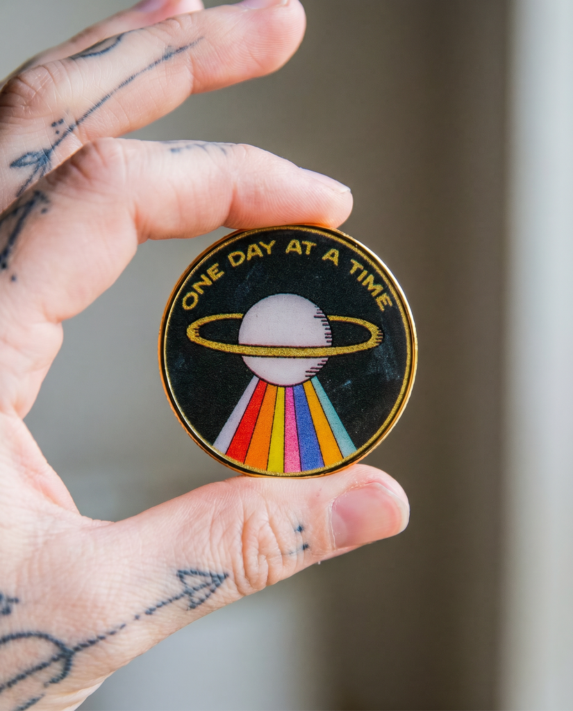 Challenge Coin | Recovery Coin | Glum Lot Press |  One Day at a Time Lotus