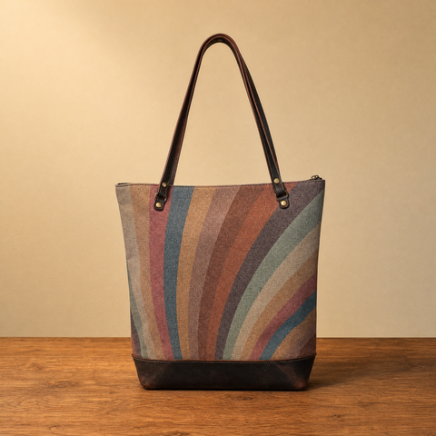 Last Chance Bag Sale | The Striped Tote With Leather Bottom