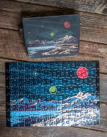 Spacescape | Pouch + Puzzle | Travel size | Camp Blue