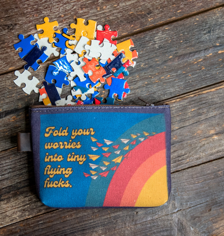 Flying Fucks | Pouch + Puzzle | Travel size | Camp Blue