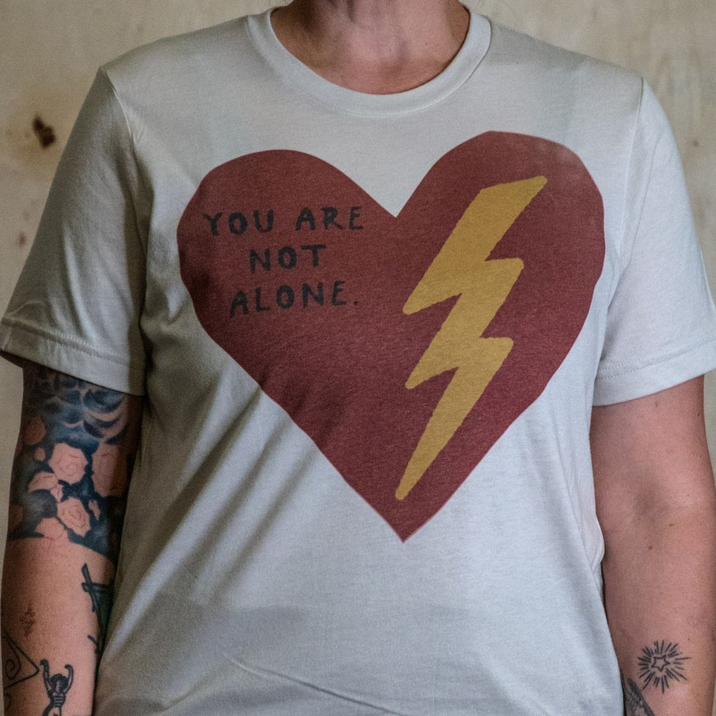 Made in USA | T-shirt Unisex | Heart + You are Not Alone | Multiple Colors
