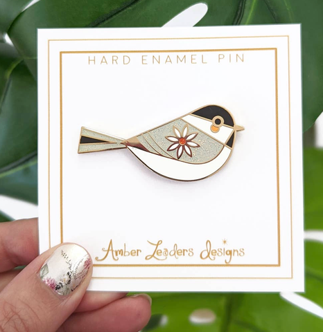 Amber Leaders Design | Enamel Pin | Chickadee Bird