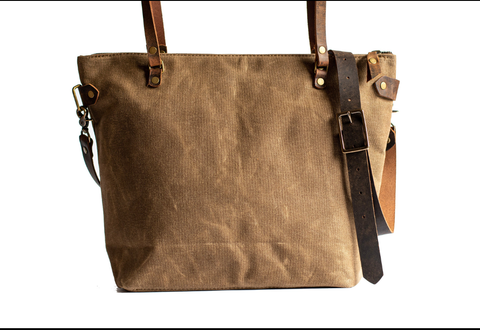 Handmade Waxed Canvas Tote Bag | Large | The Minimalist