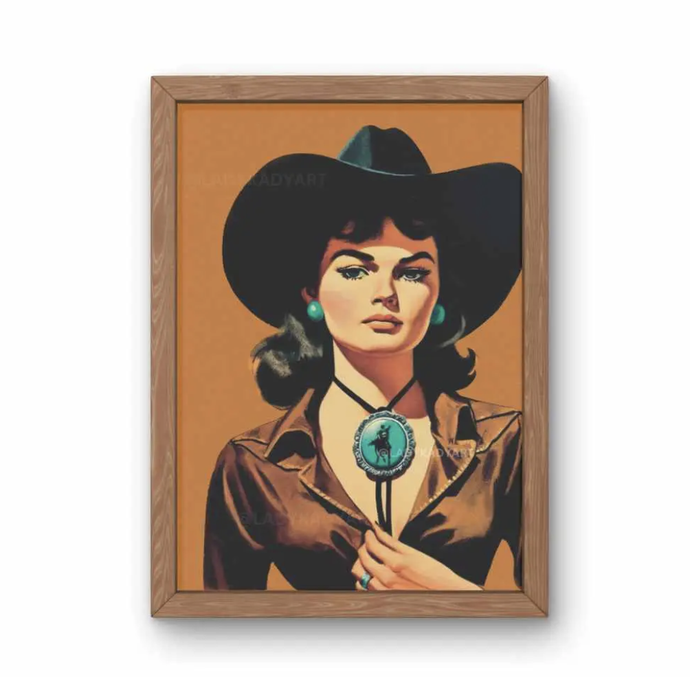 8x10 Art Print | Lady Kady Art | Bolo Tie Cowgirl