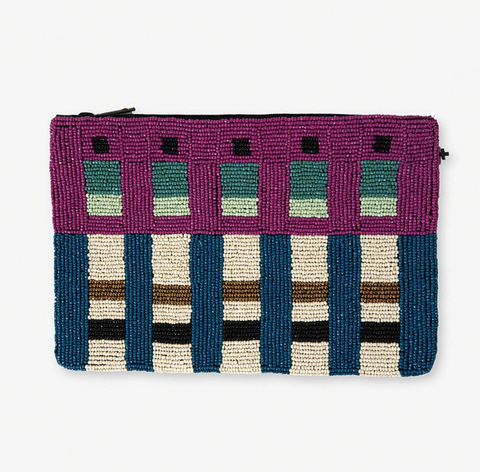 Beaded Clutch | Ink & Alloy | Annabella Basketweave | Multicolor | Pre Order