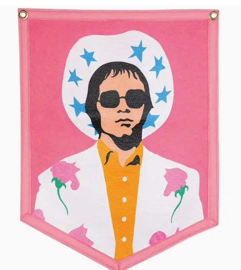 Camp Flag | Elton John X Oxford Pennant | Cowboy Elton | Pre-Order